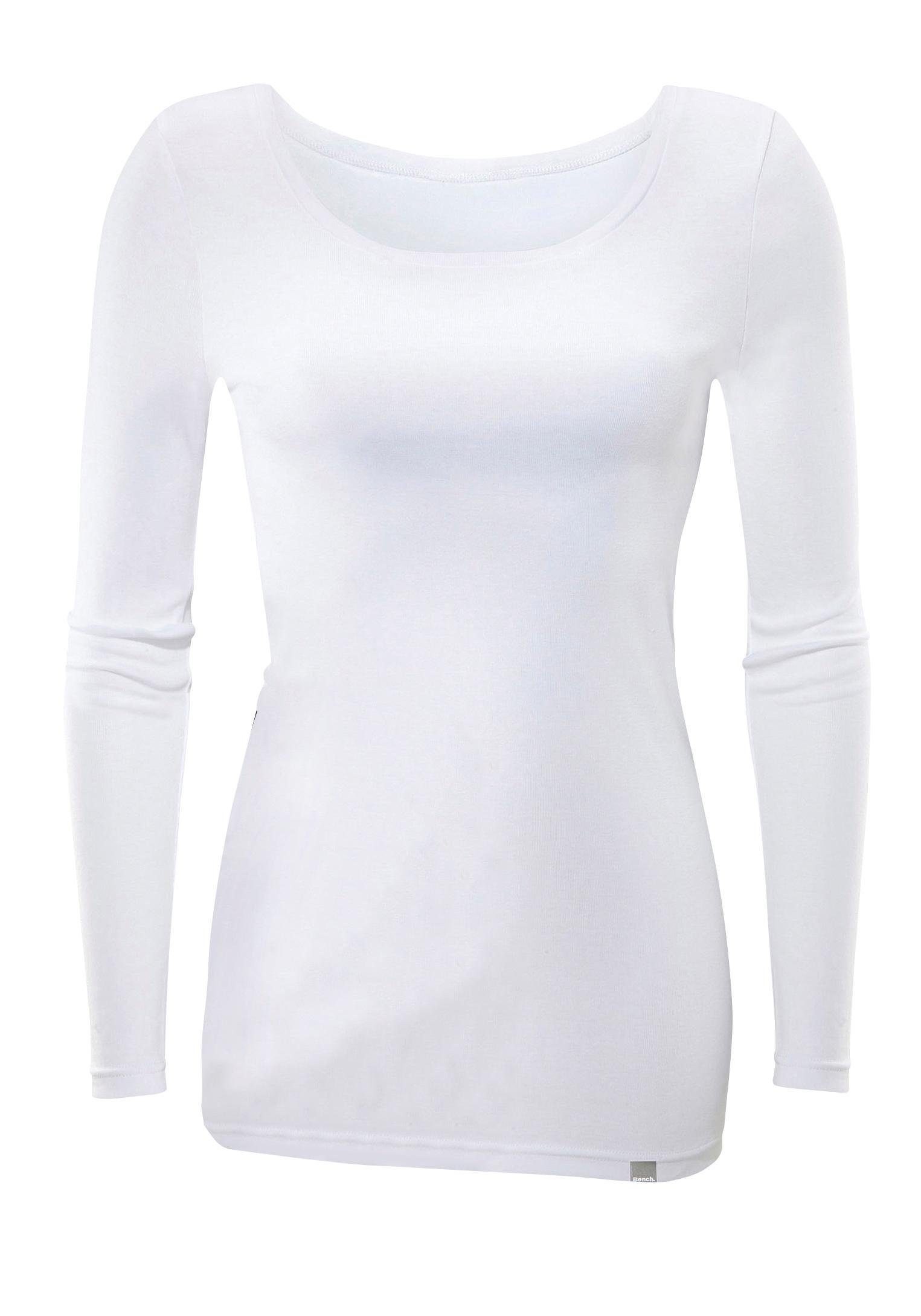 Bench. Langarmshirt (2er-Pack) besonders lang geschnitten und aus weicher Rippware
