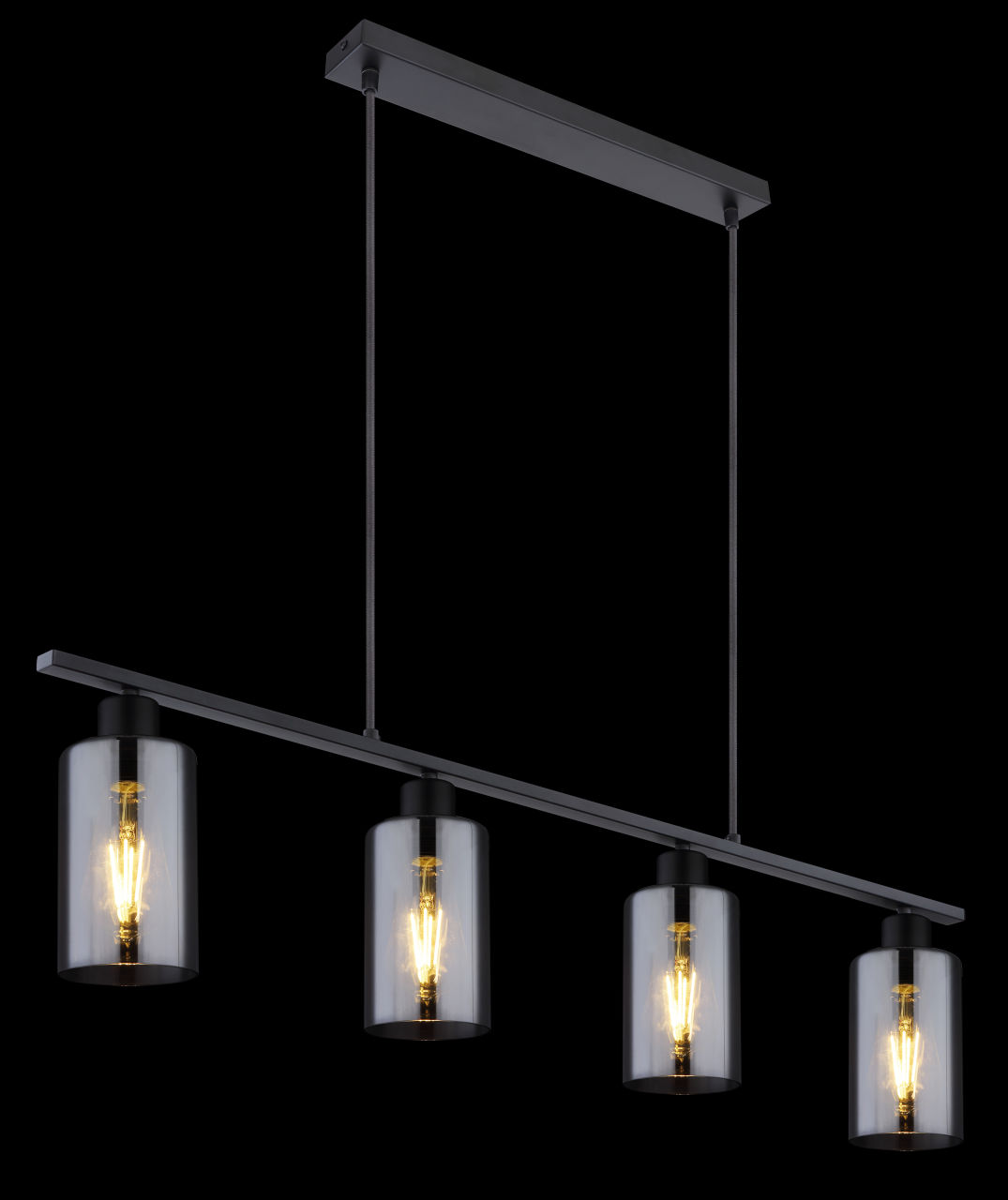 Globo Lighting - HADERA - Hängeleuchte Metall schwarz matt, 4x E27