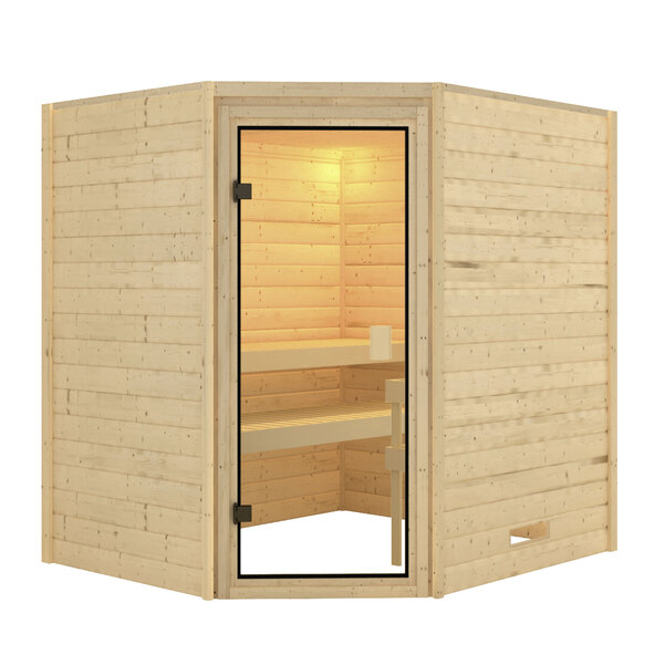 Sauna-Set Vera mit Ofen, naturbelassen, 4,5 kW