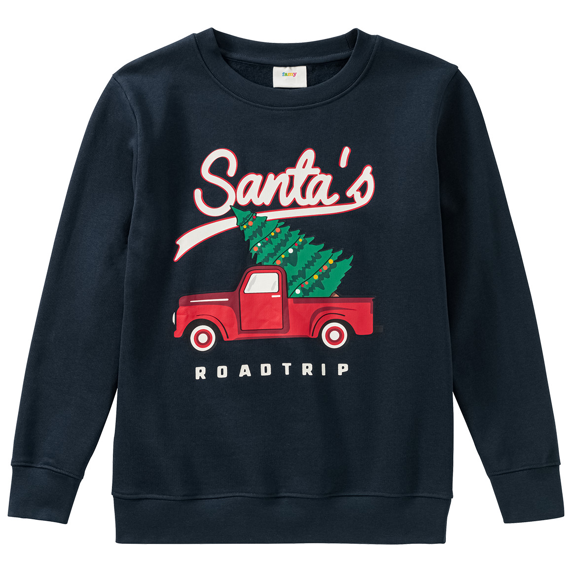 Jungen Weihnachtssweatshirt mit Print dunkelblau