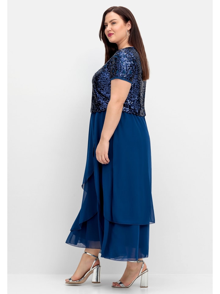 sheego Abendkleid in blau günstig kaufen