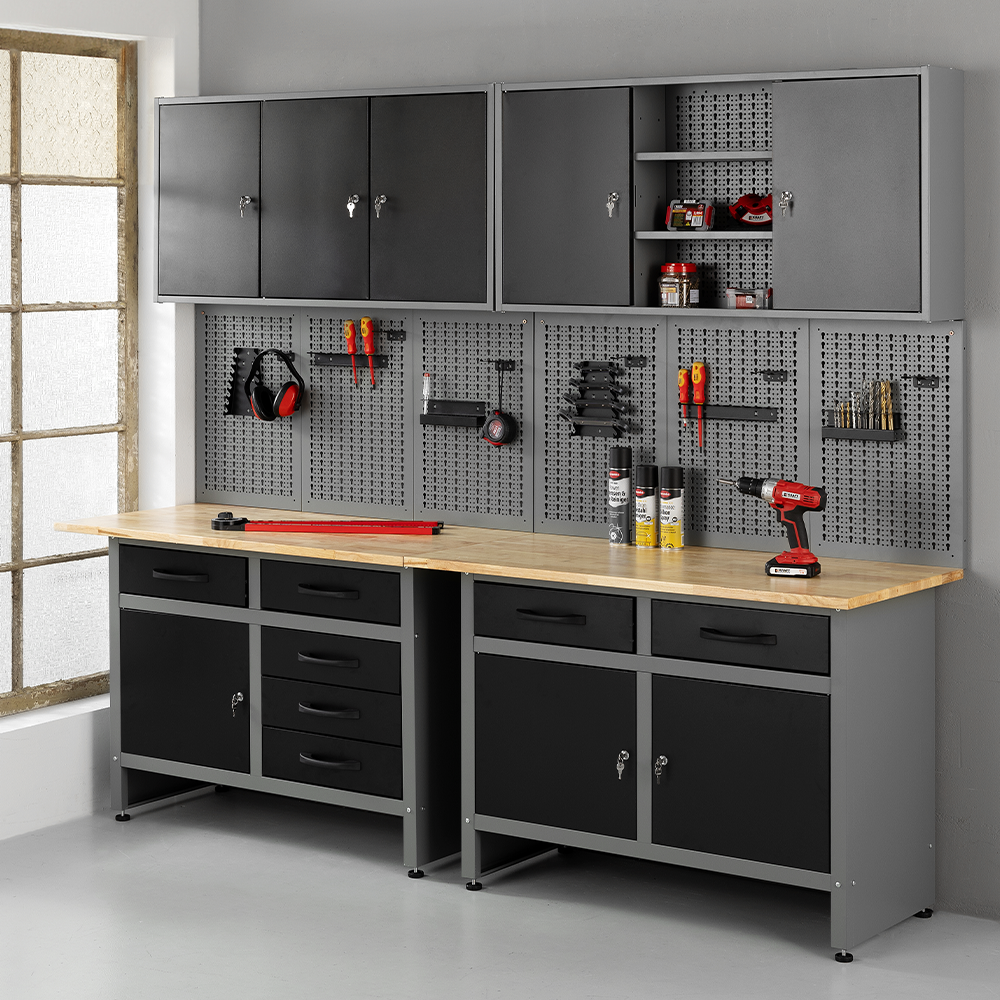 Kraft Werkzeuge Werkzeugschrank Werkstatt-Set 240 cm
