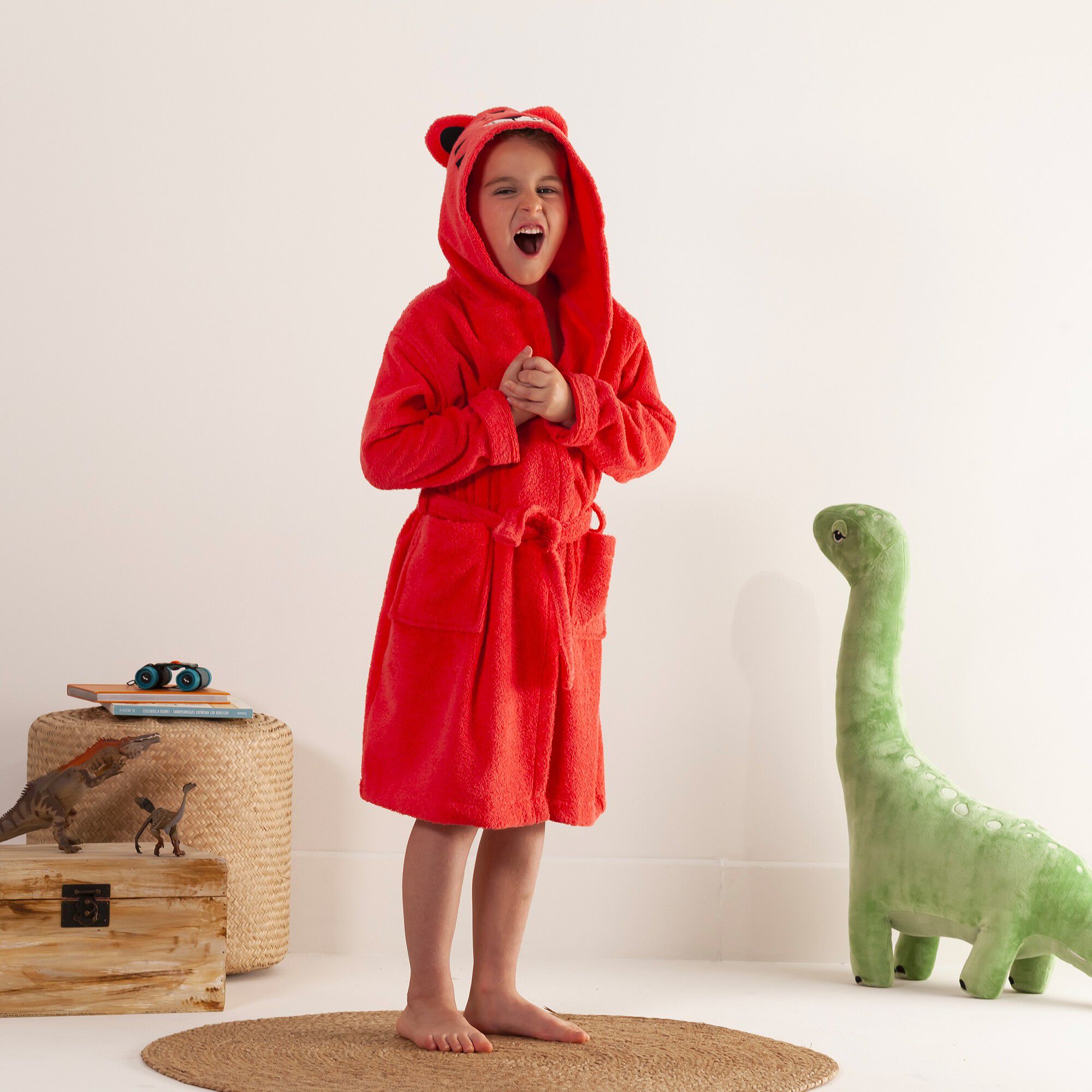 Peignoir de bain enfant tigre éponge coton