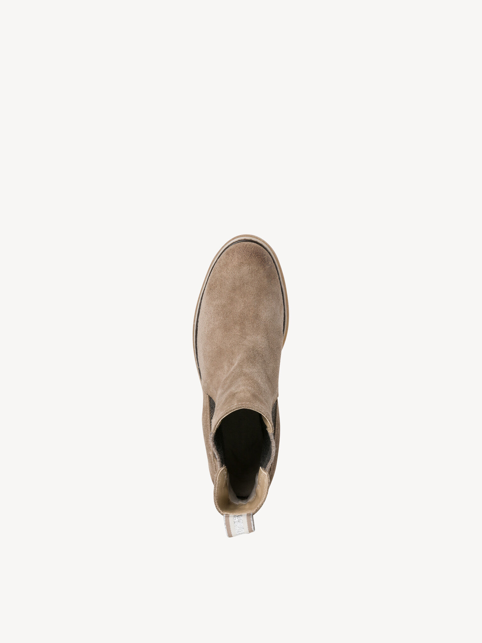Bottine Chelsea en cuir - beige