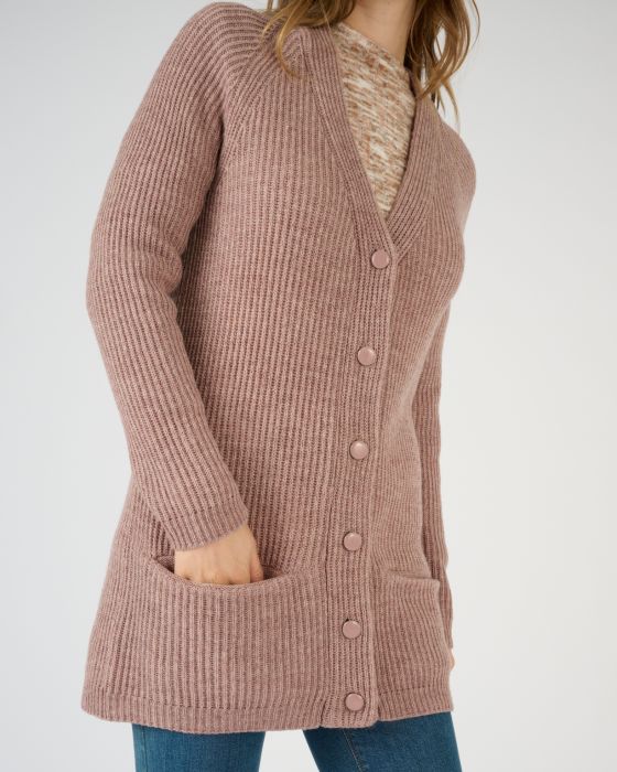 Gilet long mélange laine
