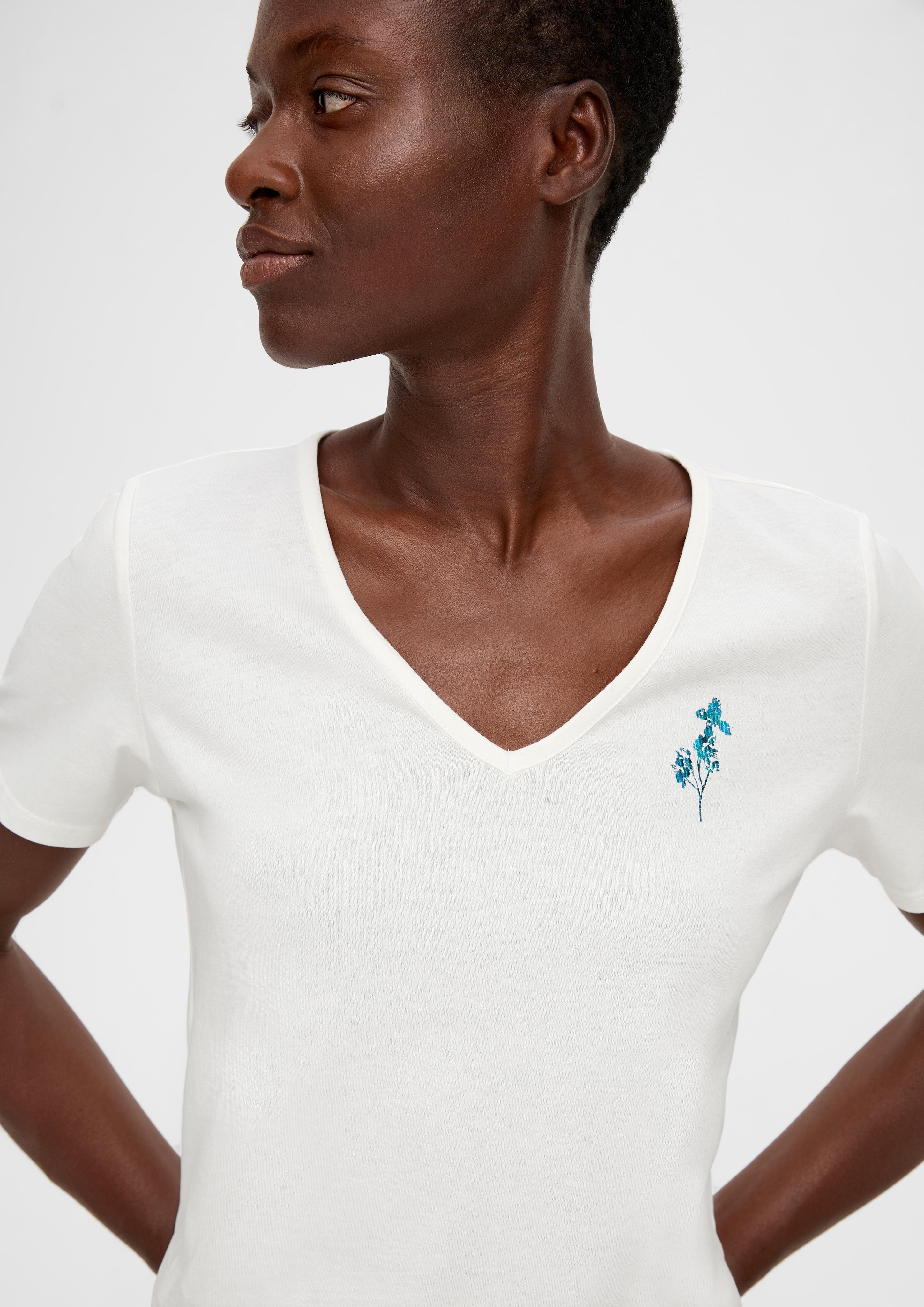 Baumwoll-Shirt mit Stick-Detail  2139404-02D0