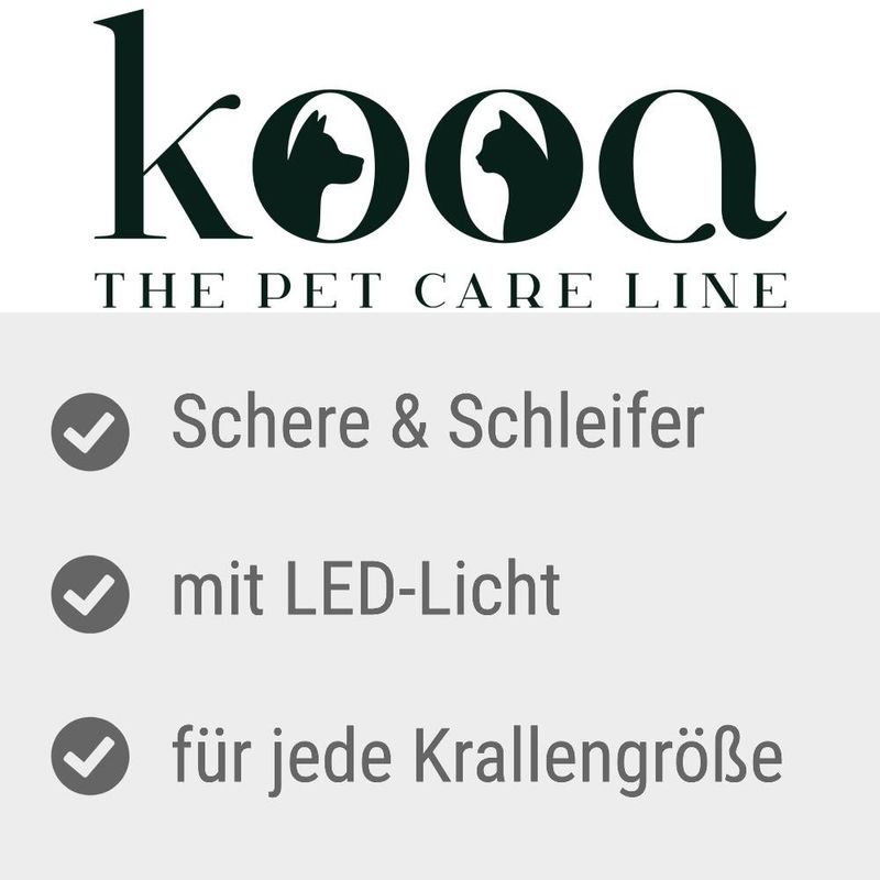 kooa 2-in-1 Krallenschere und -Schleifer mit LED