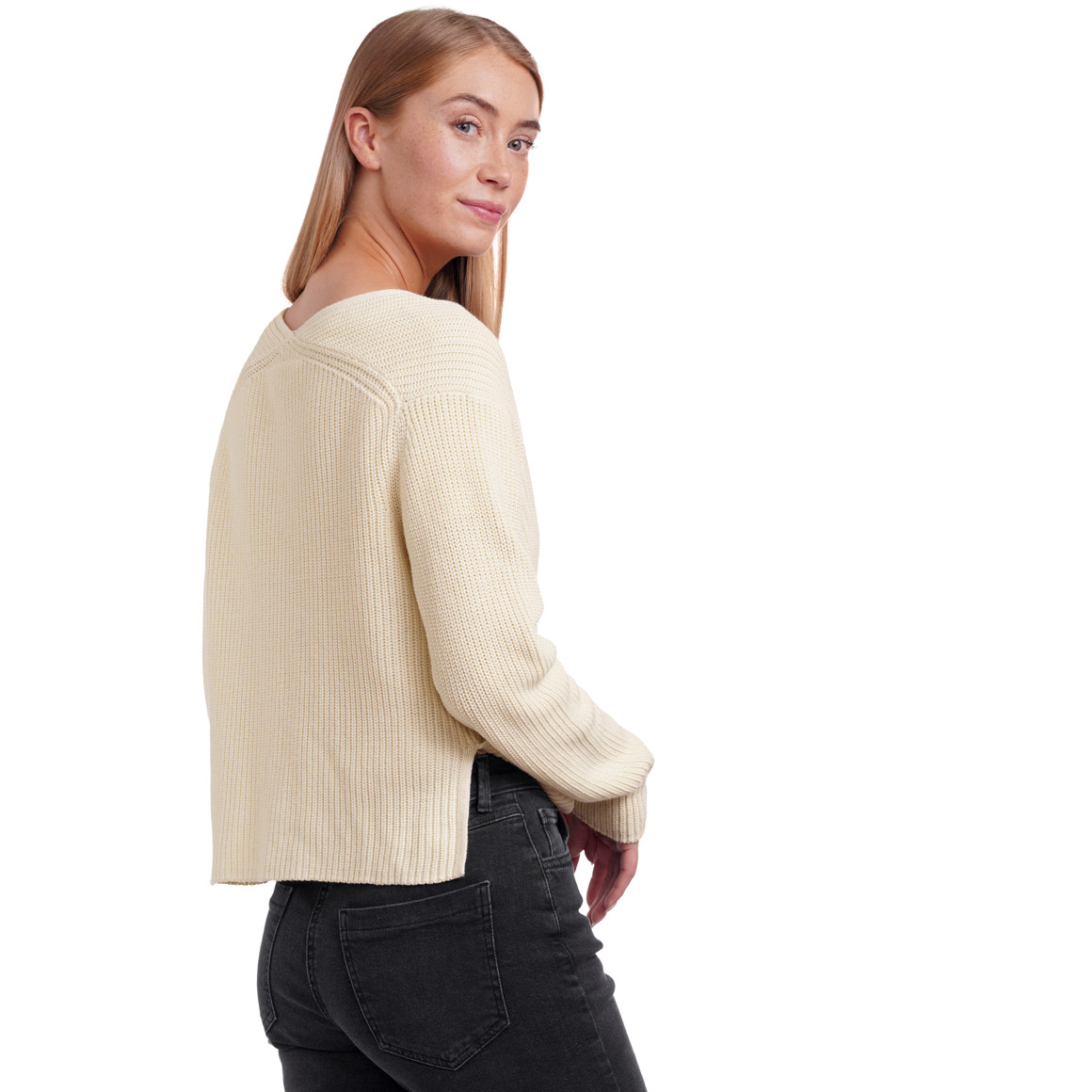 Damen Strickjacke aus Rippstrick