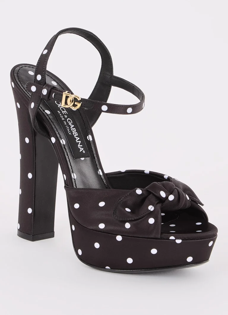 Sandale din satin cu ținte lunare de la Dolce & Gabbana