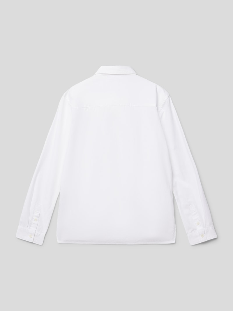 Freizeithemd mit Label-Stitching in weiß