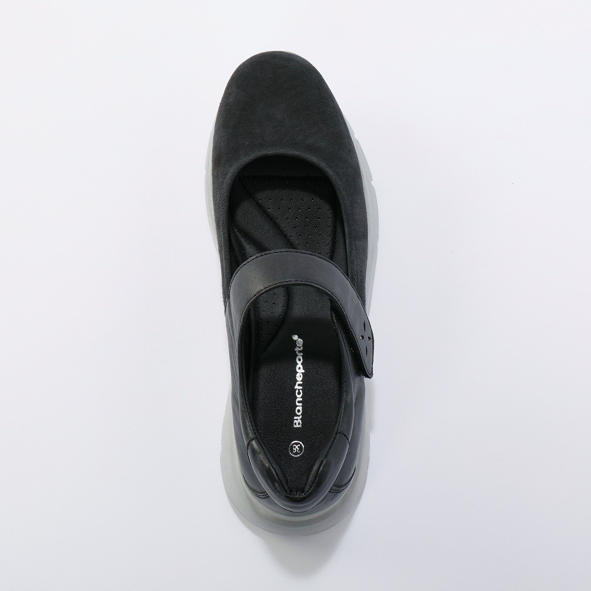 Ballerines de marche scratchées, cuir