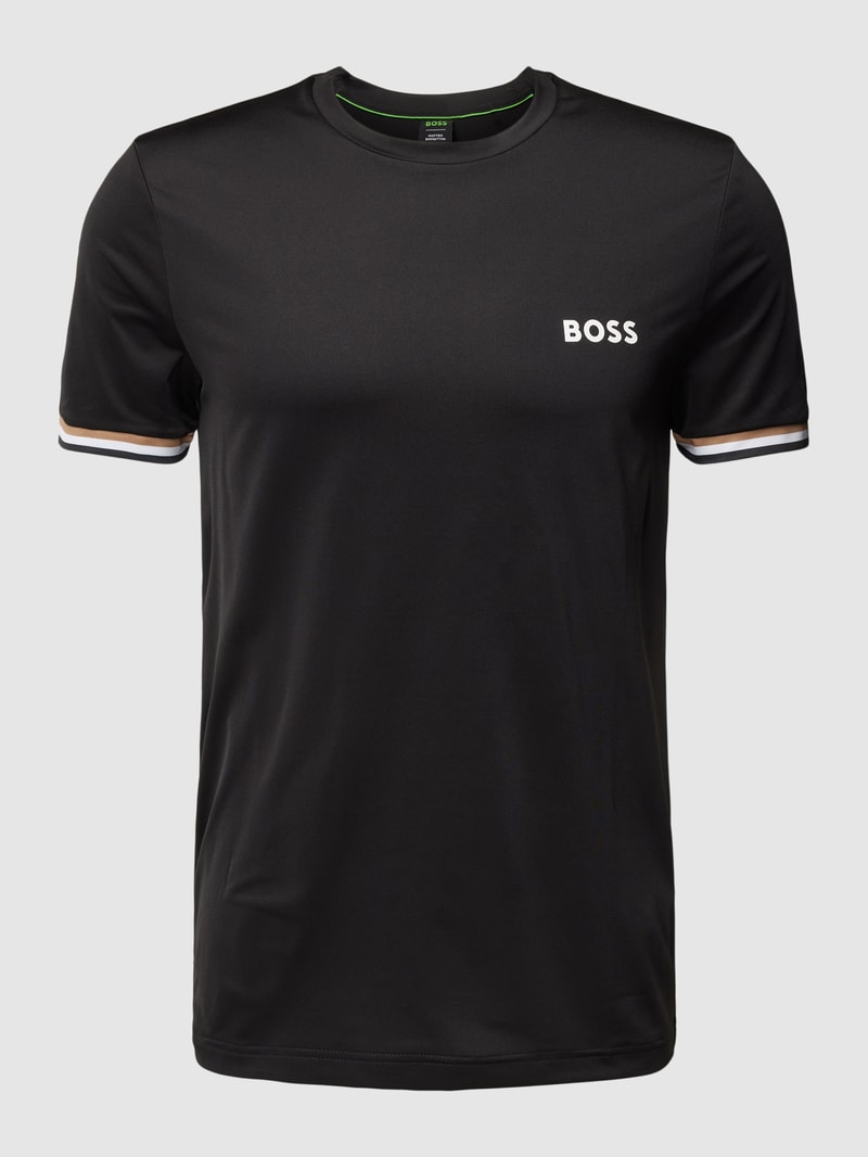 T-Shirt mit Label-Print in schwarz