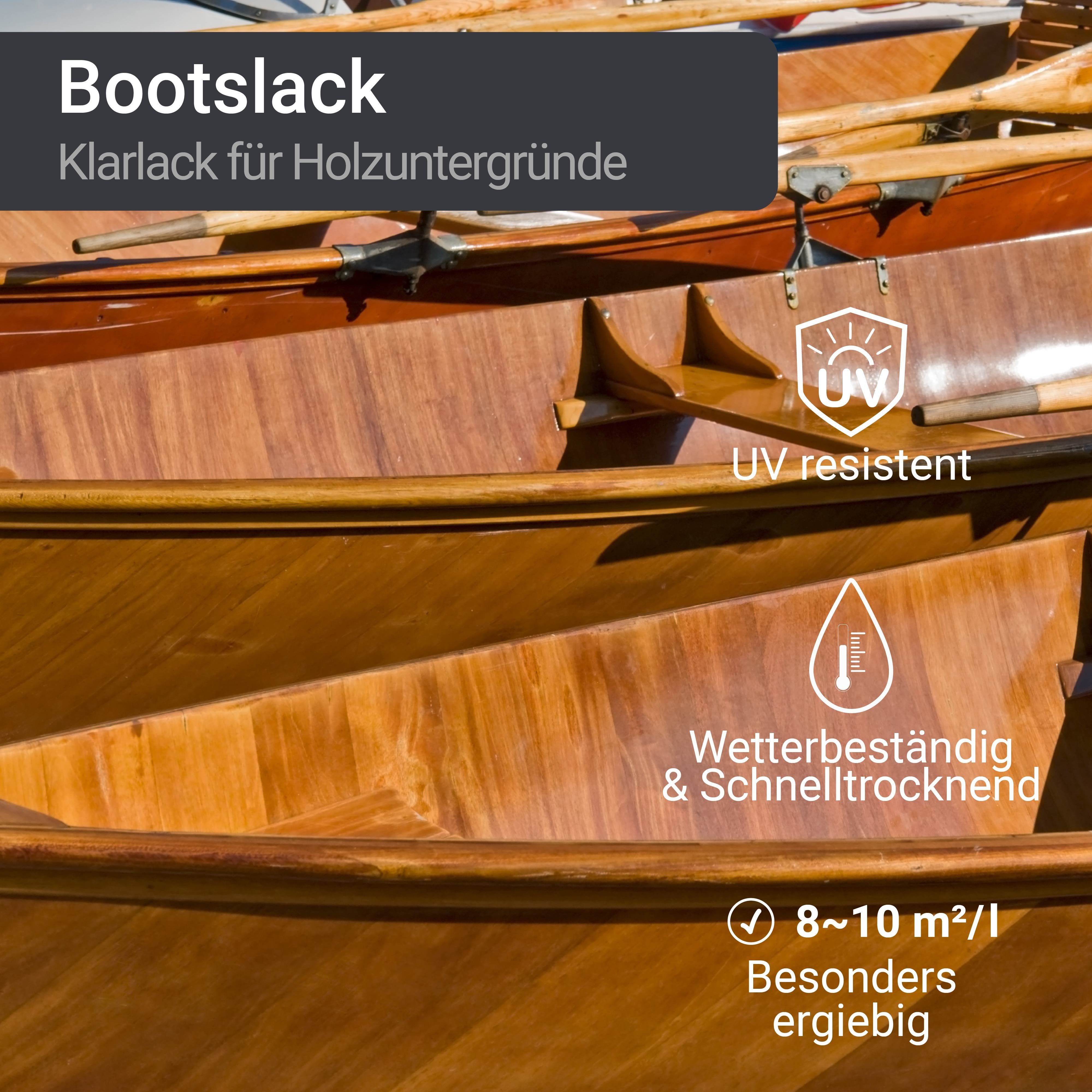 WO-WE Lack Bootslack Schiffslack Parkettlack Yachtlack W400, 1-5L, Seidenglänzend, Lösemittelbasis