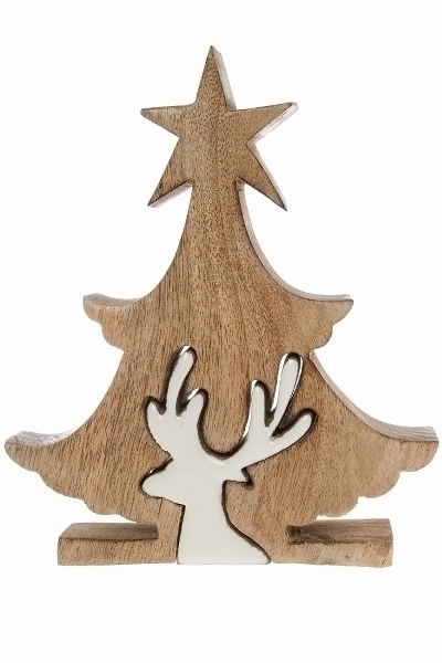 MyFlair Deko Puzzle Star Baum mit Renntier, klein