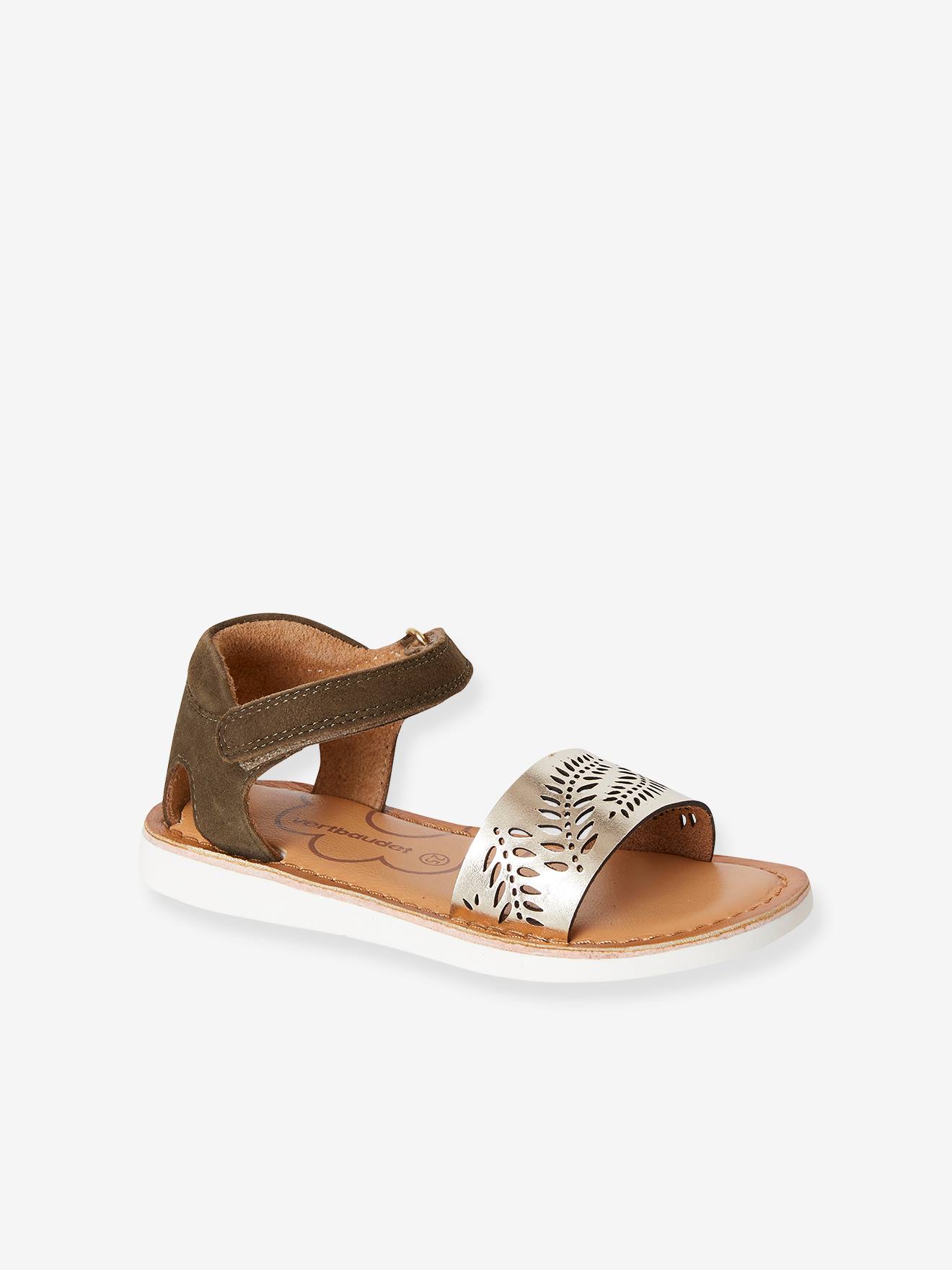 Sandales cuir fille collection maternelle marron