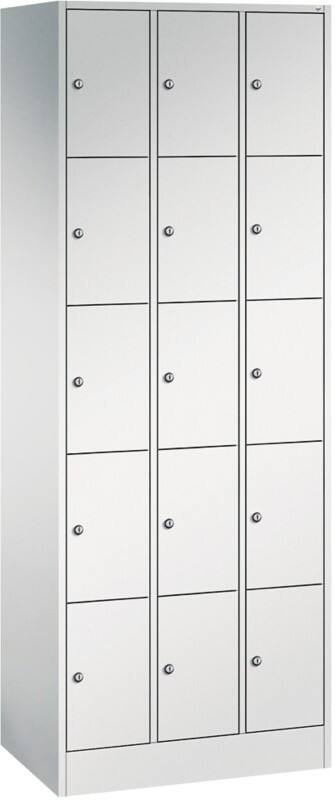 C P Serie 8070 Metall Schließfach 15 Türen Zylinderschloss 680 x 480 x 1.950 mm Lichtgrau 80700-30 S10001