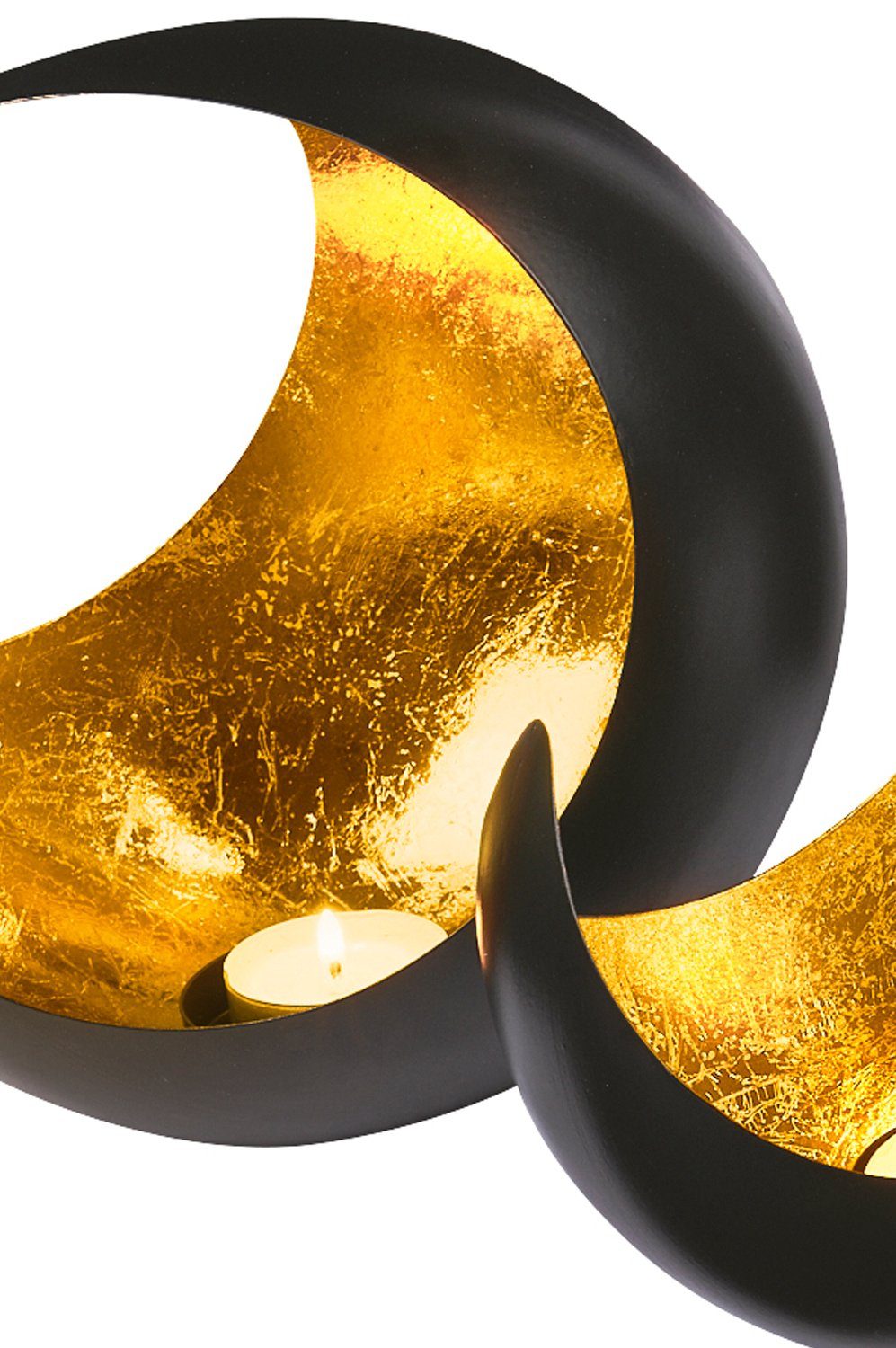 Marrakesch Orient & Mediterran Interior Teelichthalter 2er Set Windlicht Moon, orientalisches Windlicht, Handarbeit