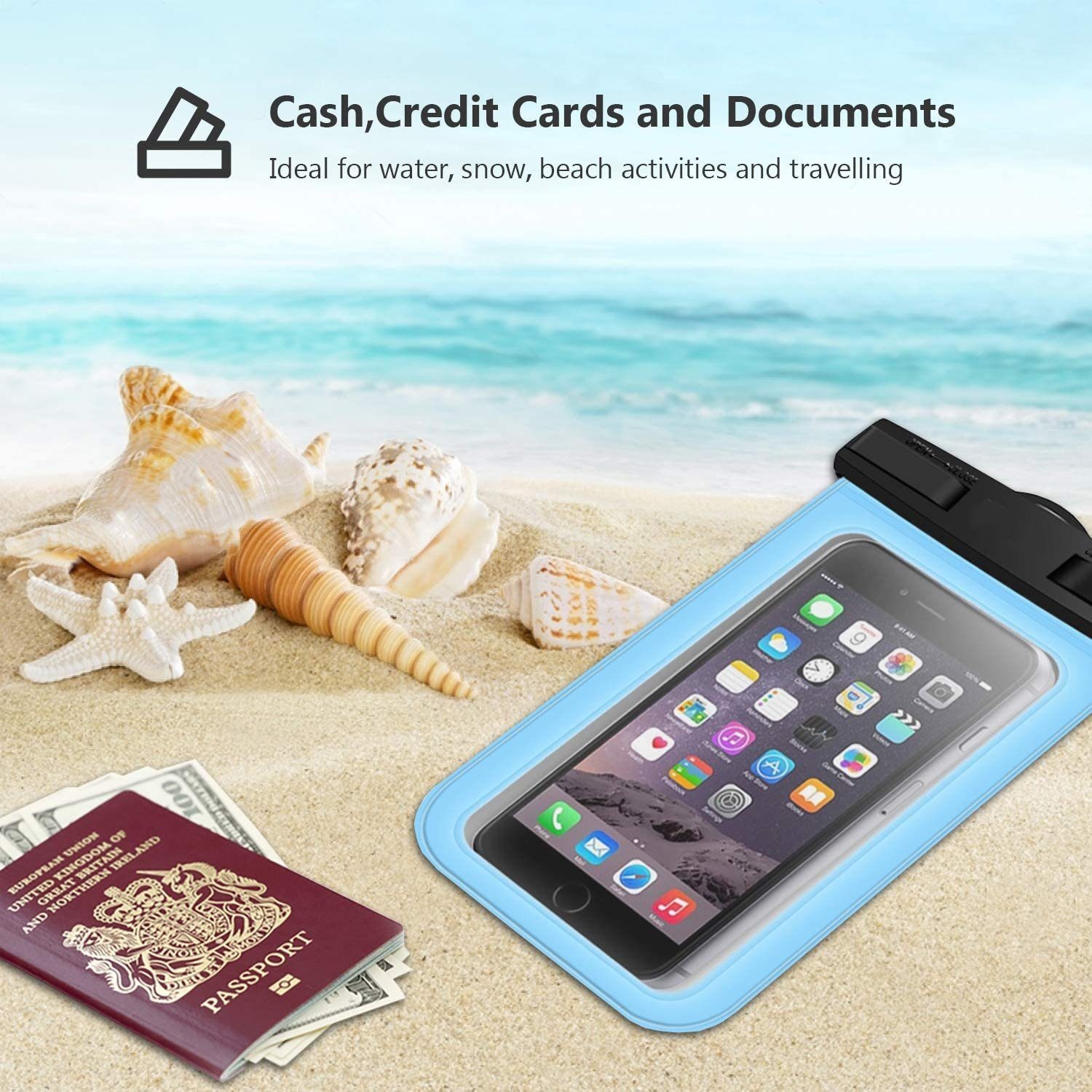 MORRENT Handyhülle wasserdichte Handyhülle Unterwasser Wasserfeste - 7 Zoll DOPPELT VERSIEGELT Wasserdicht Handy Hülle Handytasche für iPhone 12 SE 11 Pro XS Max XR X 8 7 6+ Samsung Huawei etc 17,8 cm (7 Zoll)