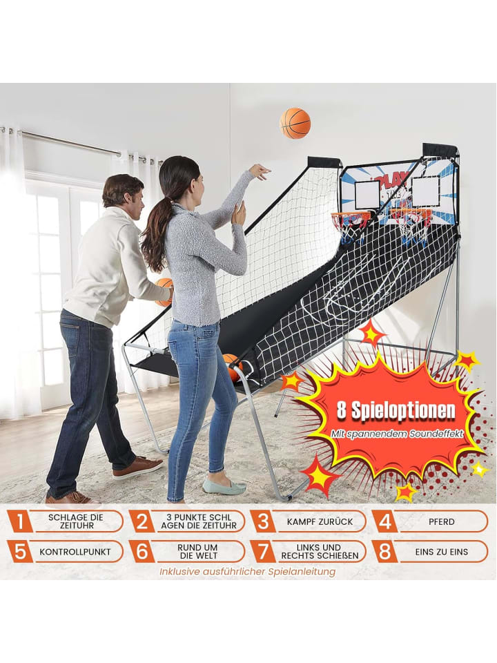 COSTWAY Basketball Automat inkl. 4 Bällen in Weiß günstig kaufen onesize