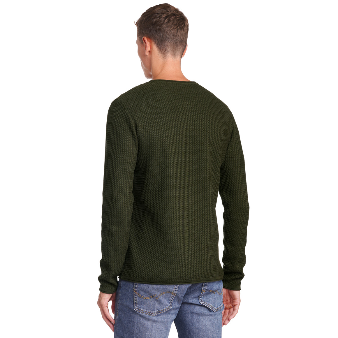 Herren Strickpullover mit Wellen-Struktur