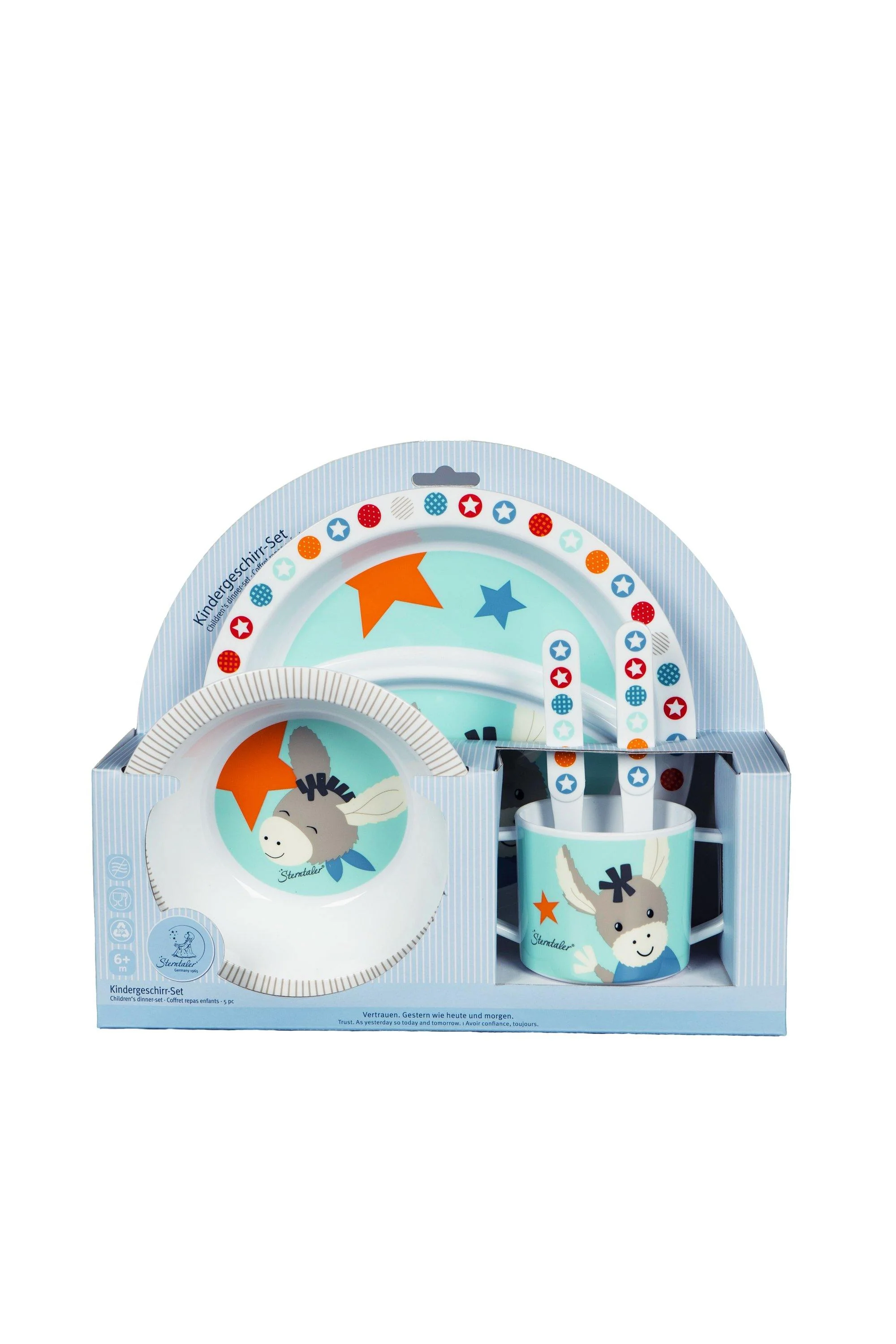 Kindergeschirr-Set Esel Emmi in Blau