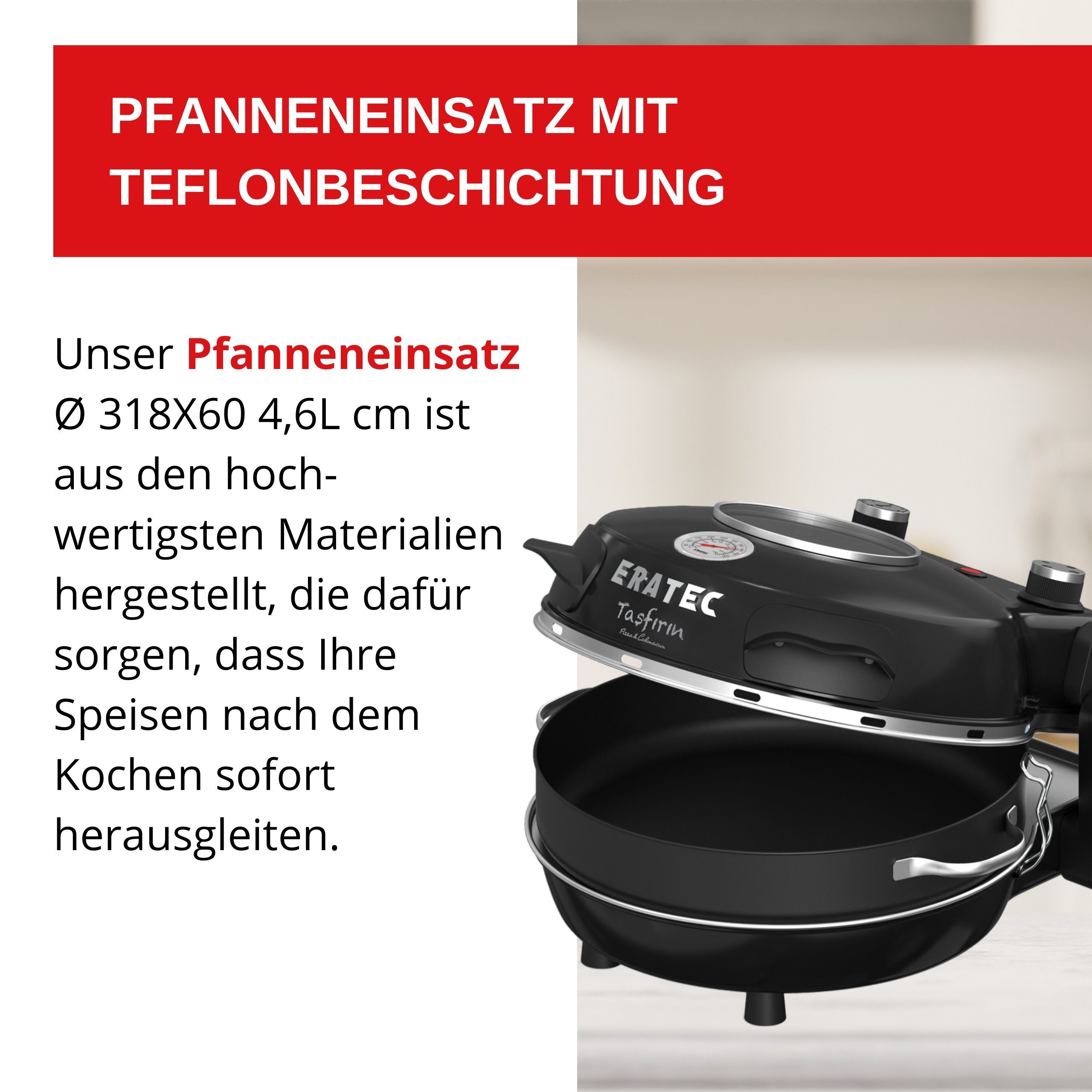 Eratec Minibackofen PM-27, Bis 400 Grad mit feuerfestem Naturstein/Pizza und Fladen uvm. in 3 Min