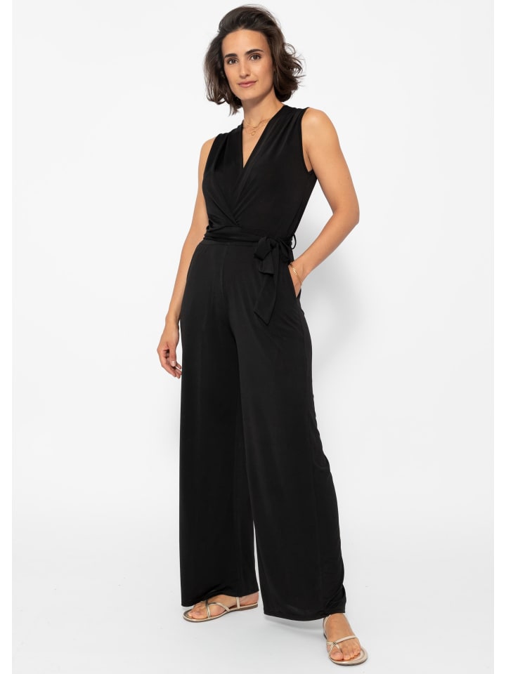 SASSYCLASSY Fließender Jersey Jumpsuit in Schwarz günstig kaufen S