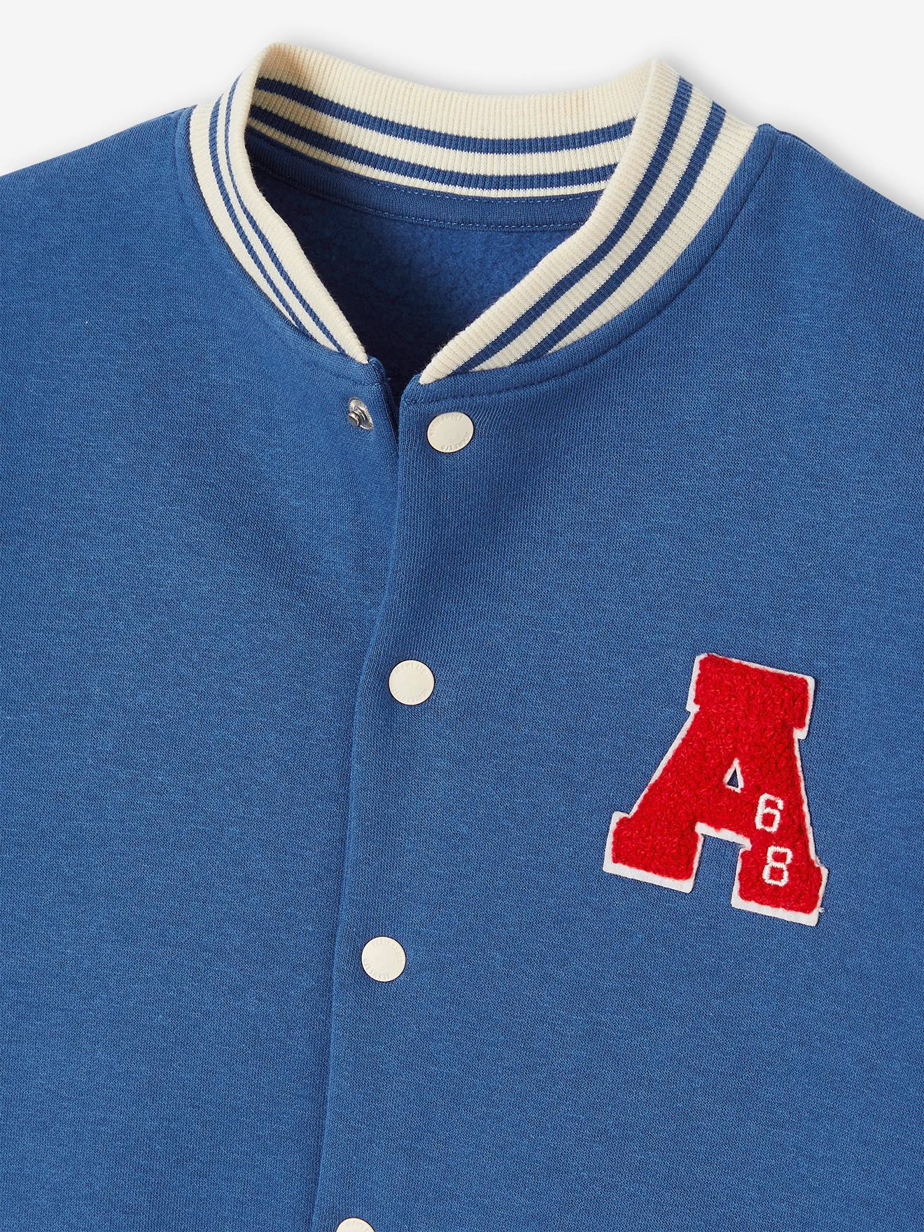 Sweat collège esprit teddy garçon pressionné devant bleu