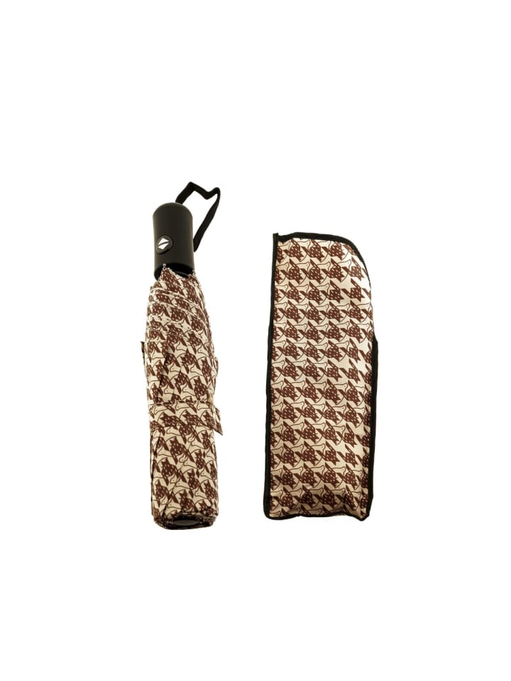 COFI 1453 Kompakter Taschenschirm mit Schutzhülle - leichter PU-Griff in Braun günstig kaufen onesize