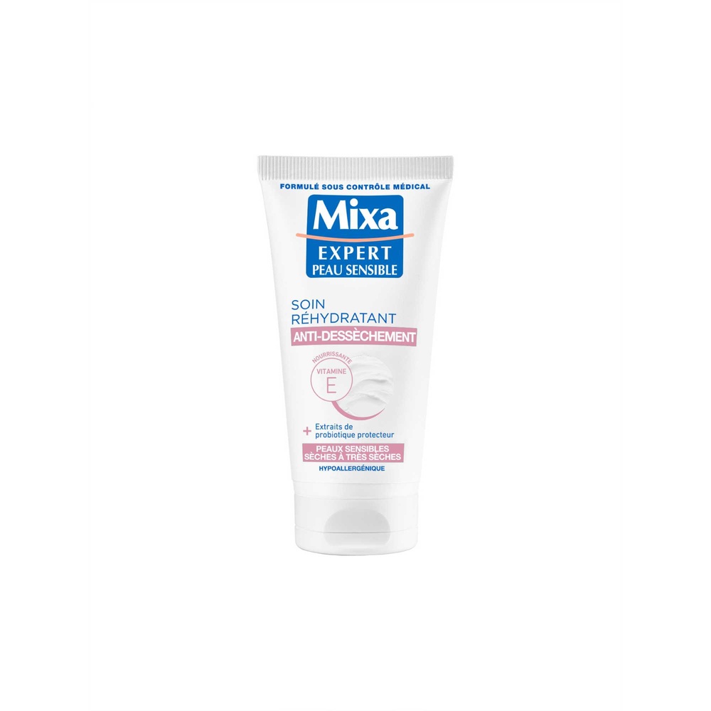 mixa Expert Peau Sensible Soin Visage Réhydratant Antidessèchement