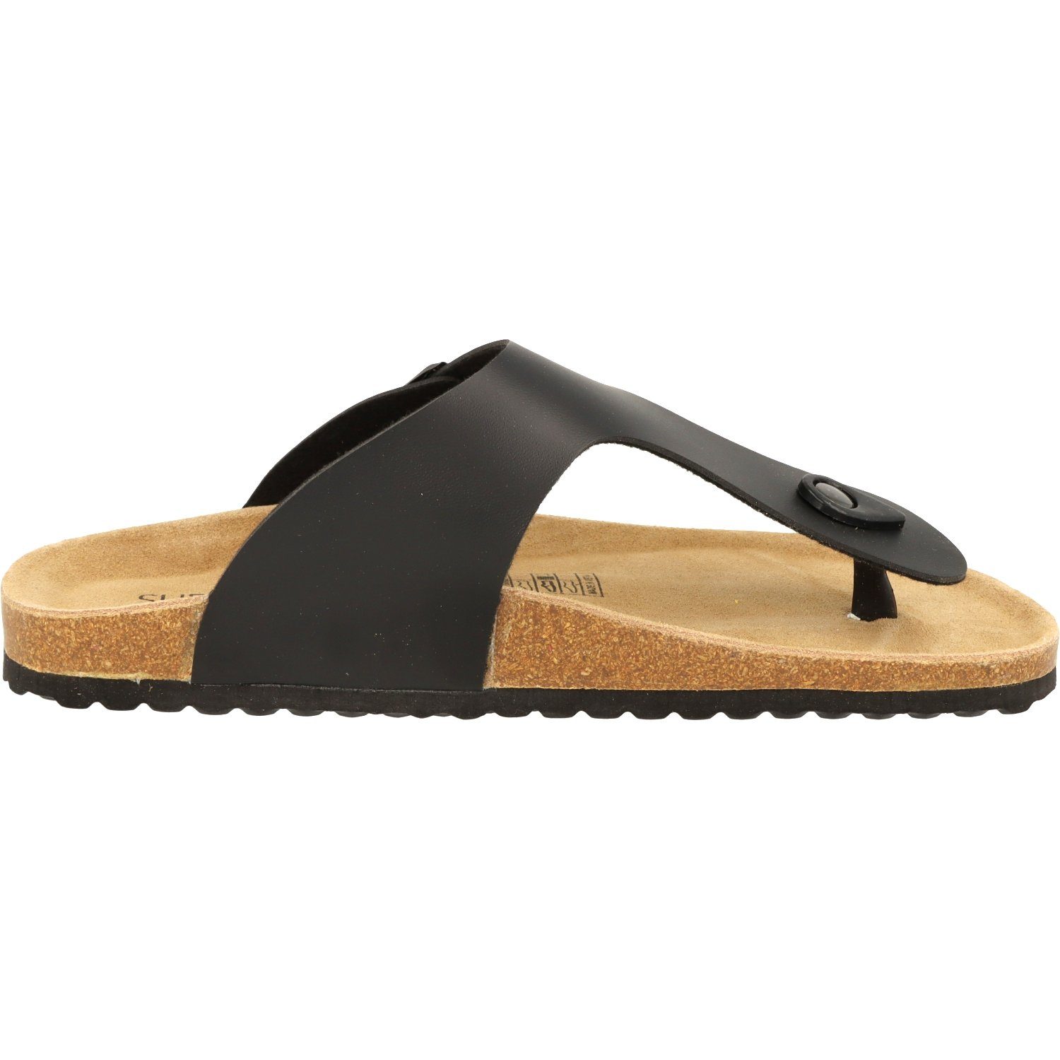 SUPERSOFT 174-066 Herren Pantolette Sandalen Hausschuhe Lederfußbett Zehentrenner