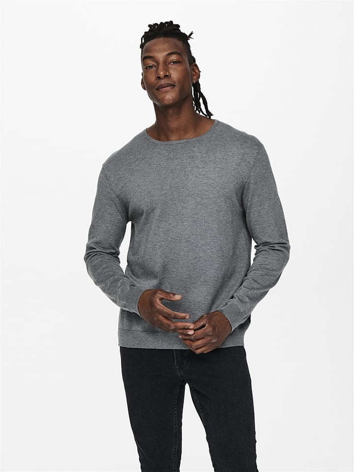 ONLY & SONS Pullover in Grau günstig kaufen