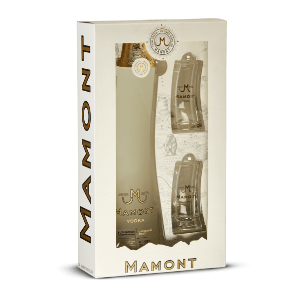 Coffret Mamont Vodka + 2 Verres 40%