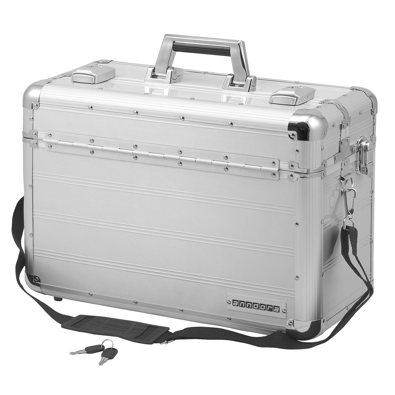 anndora Pilotenkoffer Businesskoffer TSA Schlösser Aluminium Oberfläche Farbwahl, 0 Rollen