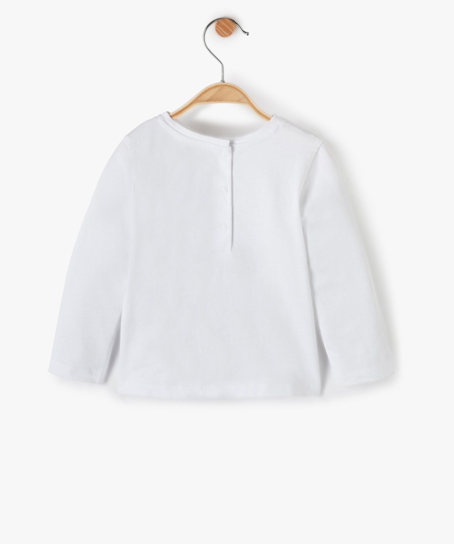 Tee-shirt bébé fille à manches longues et pattes à nouer... blanc | GEMO