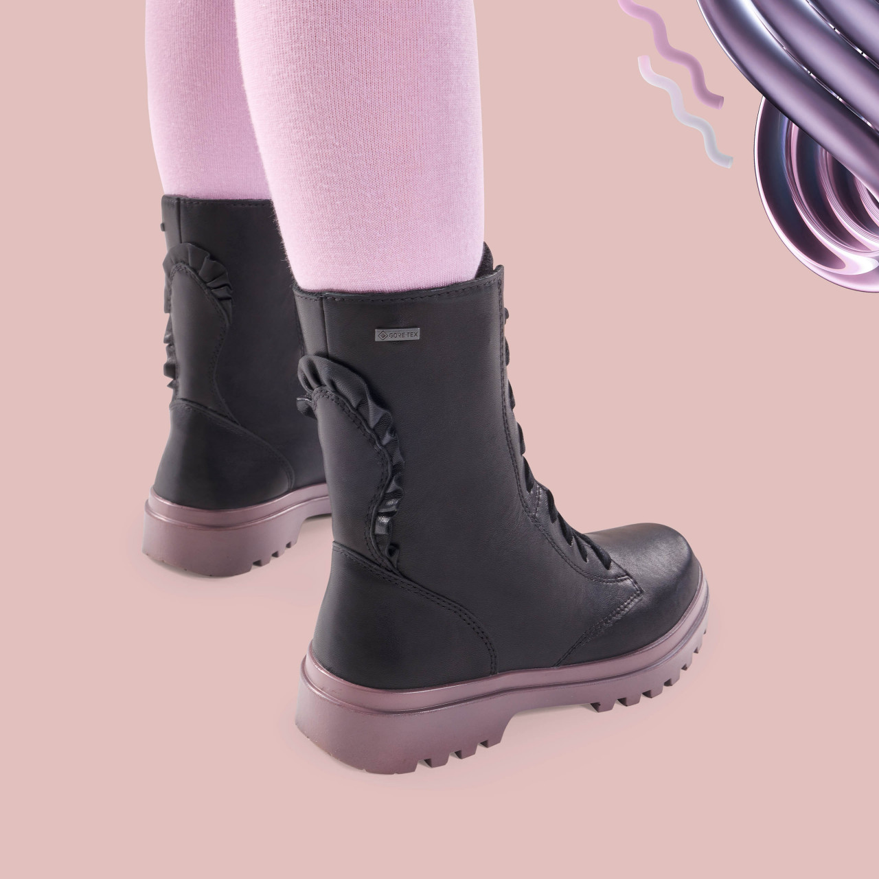 ABBY - Schwarz Boots mit Reißverschluss