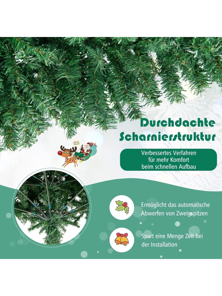 COSTWAY Künstlicher Weihnachtsbaum in Grün günstig kaufen 180 cm