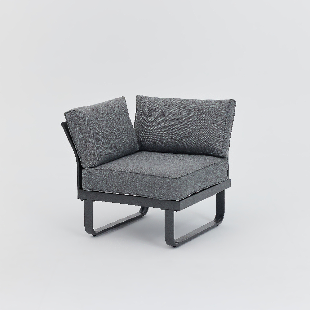 Happy Home Happy Home Ecklounge-Set 4 tlg. HGS53-GRA mit Sitzkissen in grau