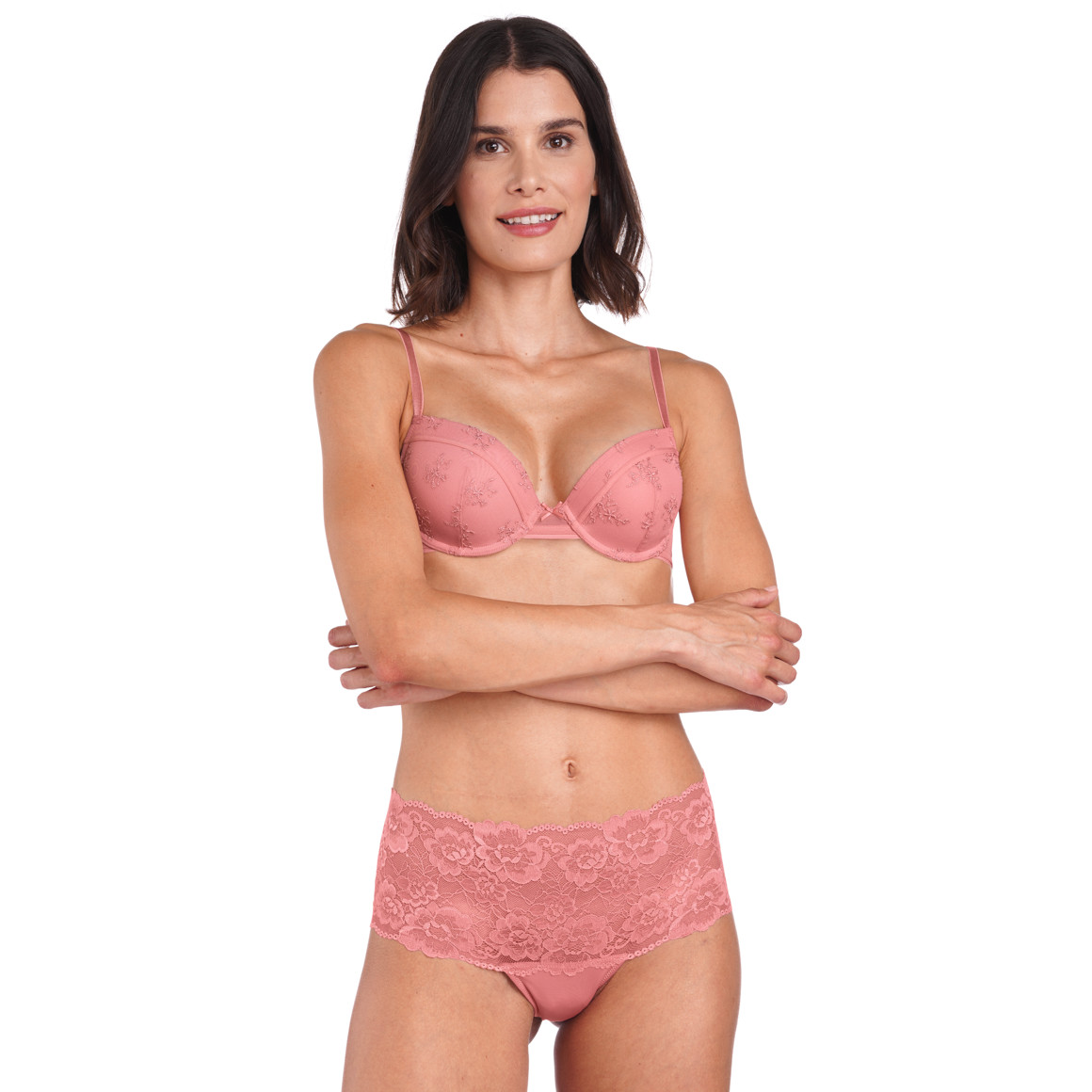 Damen String mit floraler Spitze