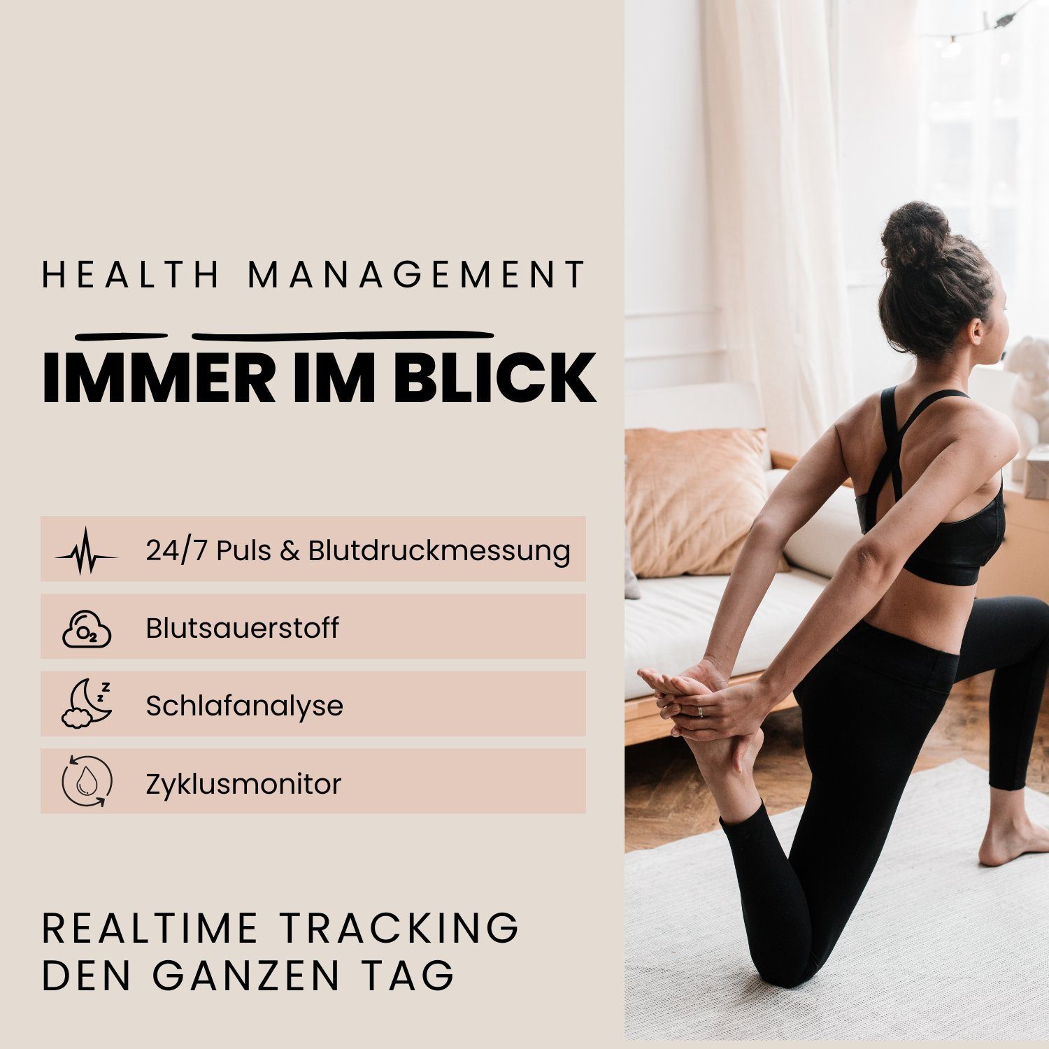 XCOAST SIONA 2 Damen Smartwatch (4,2 cm/1,3 Zoll, iOS Android) ROSE GOLD, Damen Fitness Tracker, neueste Generation, Blutsauerstoffmesser, Wasserdicht, Ultra flach, Puls, Blutdruck, brillante Farben, AMOLED