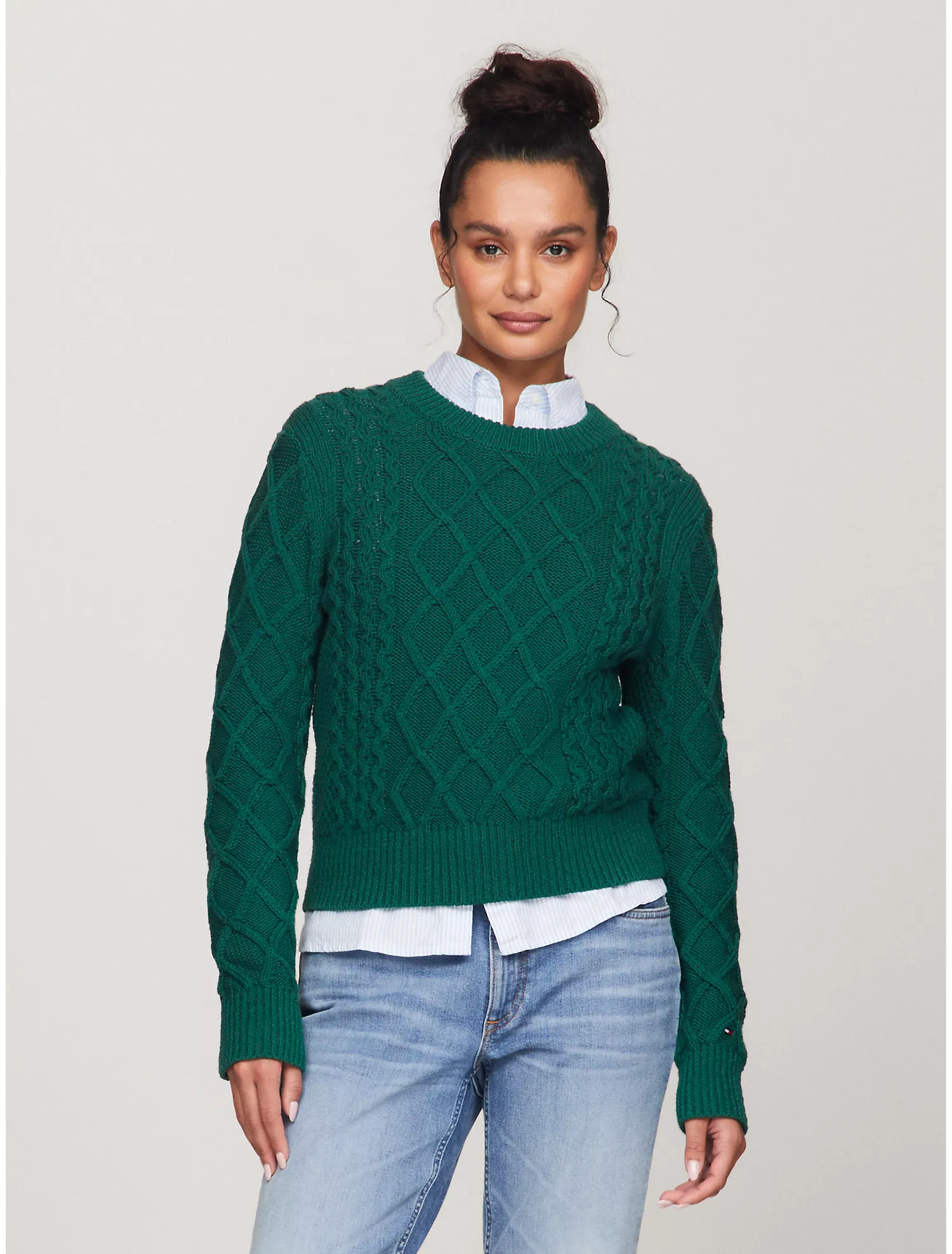 Mixed Cable Knit Sweater