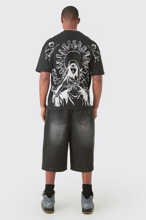 Oversize T-Shirt mit Renaissance-Print