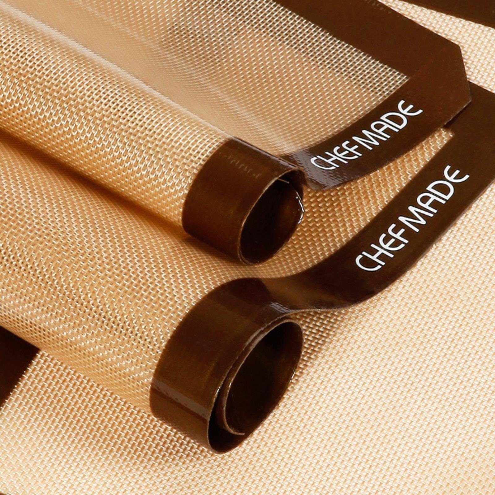 Chefmade Backmatte Ausrollmatte für Teig antihaft 42 cm, lebensmittelechtes Silikon (CHEFMADE, 42cm rechteckige Backmatte, 420x295mm, Silikon-Backmatte, Backmatte, Backunterlage, antihaft, Backzubehör, Dauerbackfolie, Grillmatte, 1-tlg., Premium), Ba