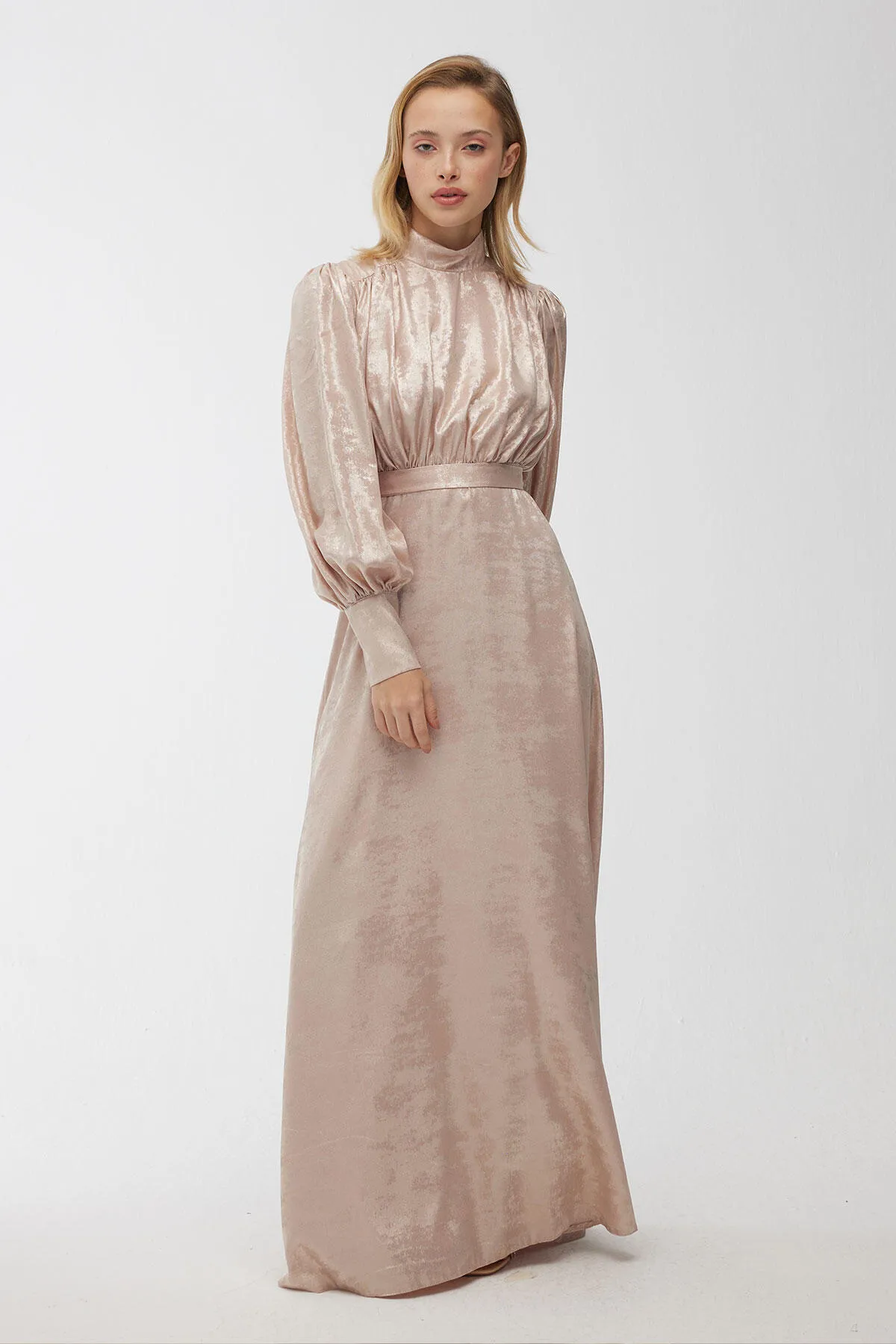 Manuka  Glitzerndes Abendkleid Lachs