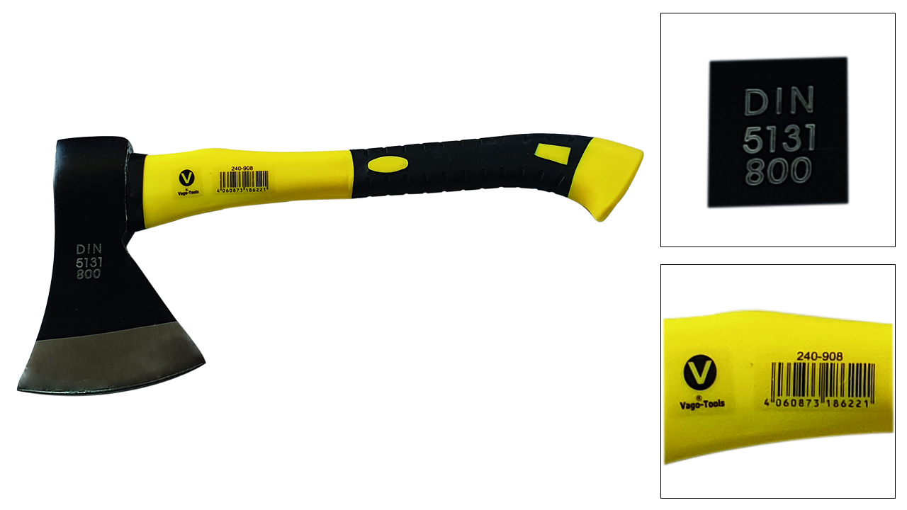 Vago-Tools Axt Beil Spaltaxt Holzaxt 600 800 1000 g mit Fiberglasstiel 3 tlg Set