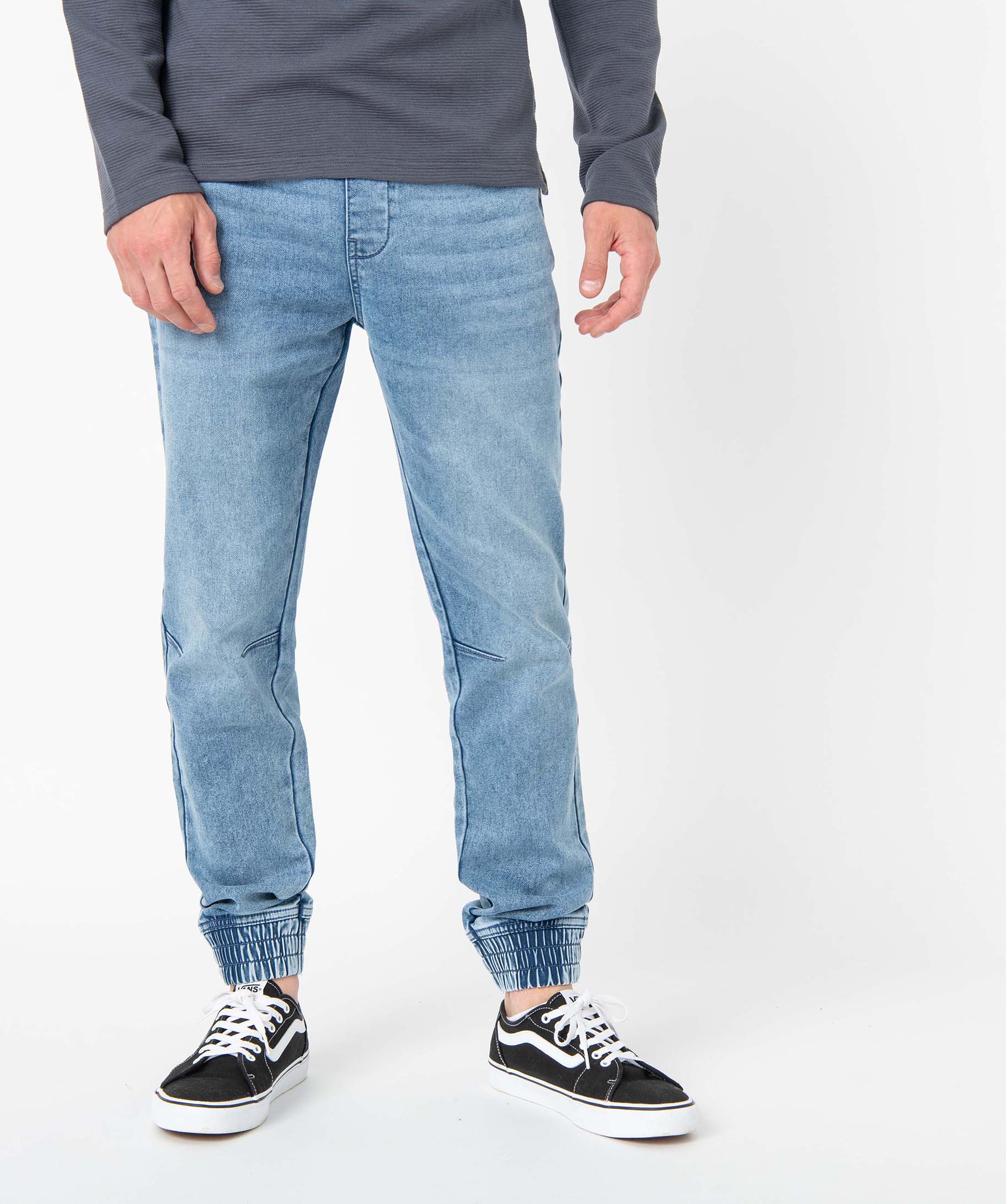 Jogger denim homme aspect délavé stone | GEMO