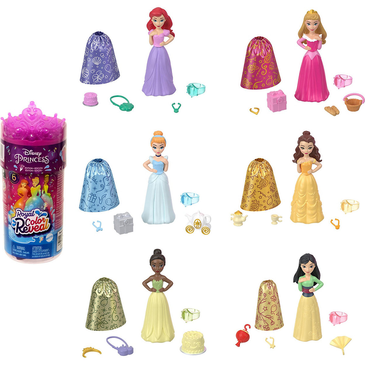 PRINCESS Puppe 9cm Color Reveal Welle 2