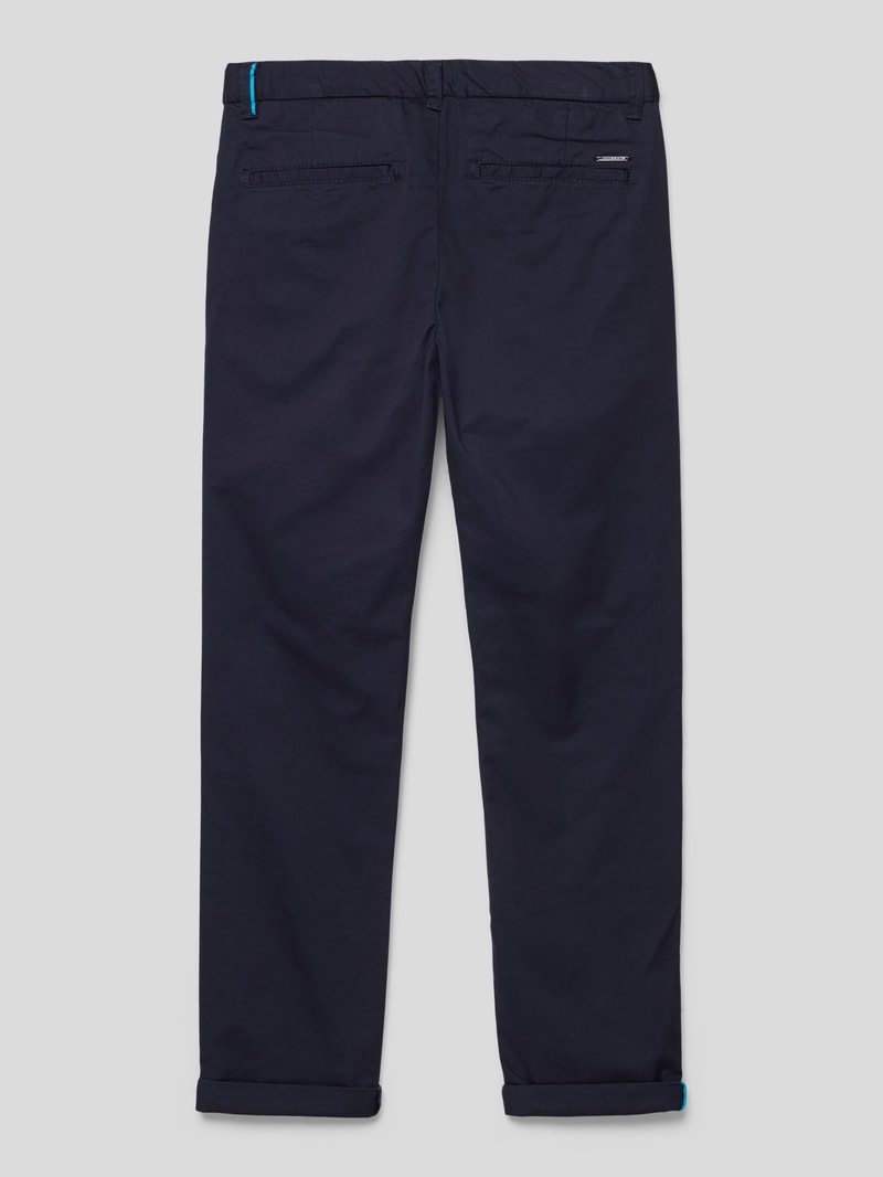 Regular Slim Fit Stoffhose mit Paspeltaschen am Gesäß in marineblau