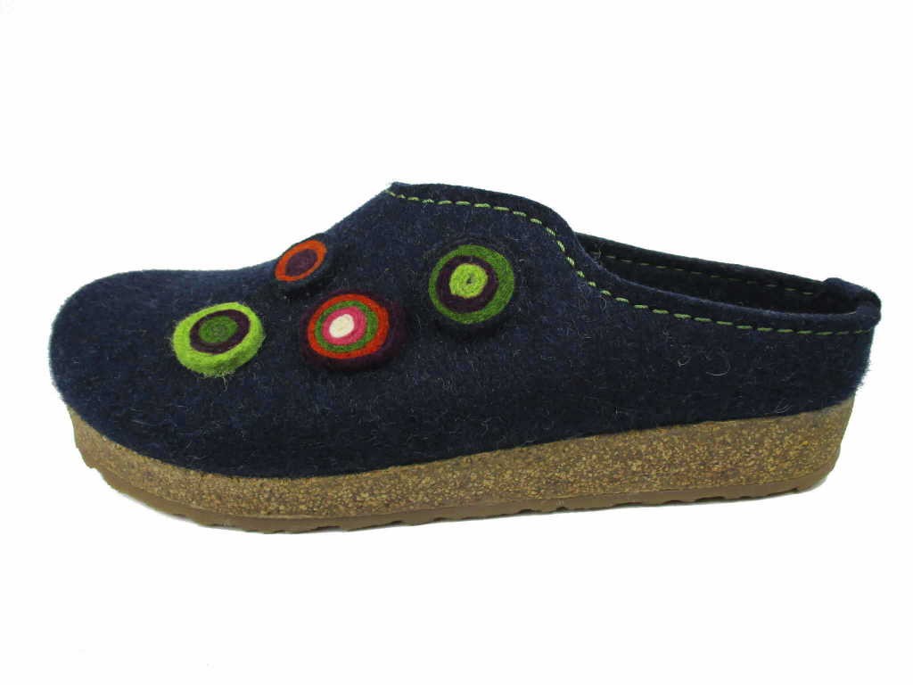 HAFLINGER Hausschuhe blau HAFLINGER Grizzly Filzclog Kanon kapitän
