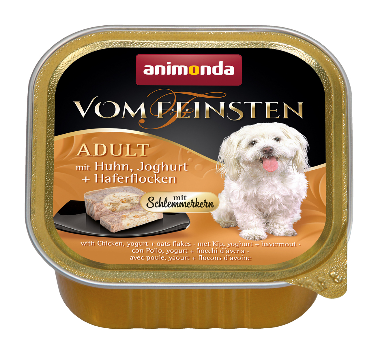 Animonda Hundenassfutter Animonda Vom Feinsten Adult 22x150g Huhn, Joghurt & Haferflocken mit Schlemmerkern